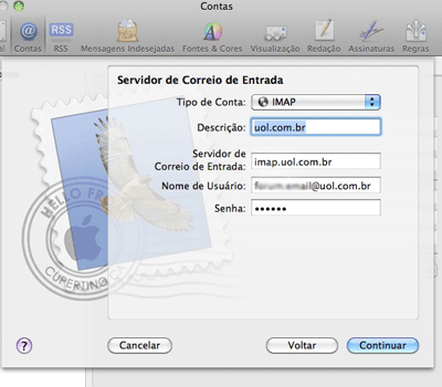 Configurando o Evolution para a minha conta de e-mail do UOL