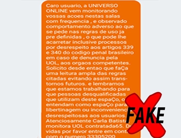 Bate-papo > Últimas Notícias BP > SMS sobre monitoramento nas